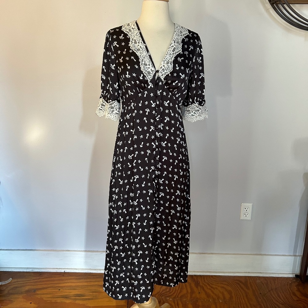 ModCloth Satin Mushroom Midi Dress